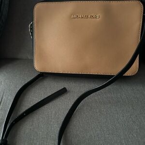 Michael Kors Tan and Black Crossbody Bag